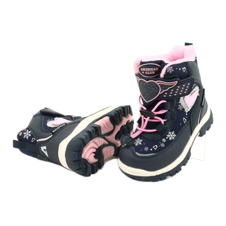 American Club Softshellstiefel mit HL48/20 Navy Membran marineblau rosa silber 3