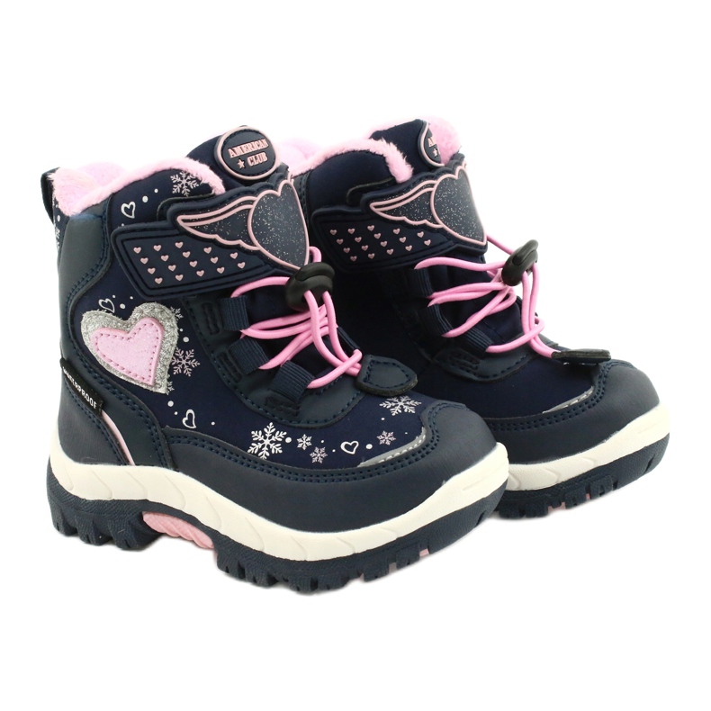 American Club Softshellstiefel mit HL48/20 Navy Membran navy blau rosa silber- 4