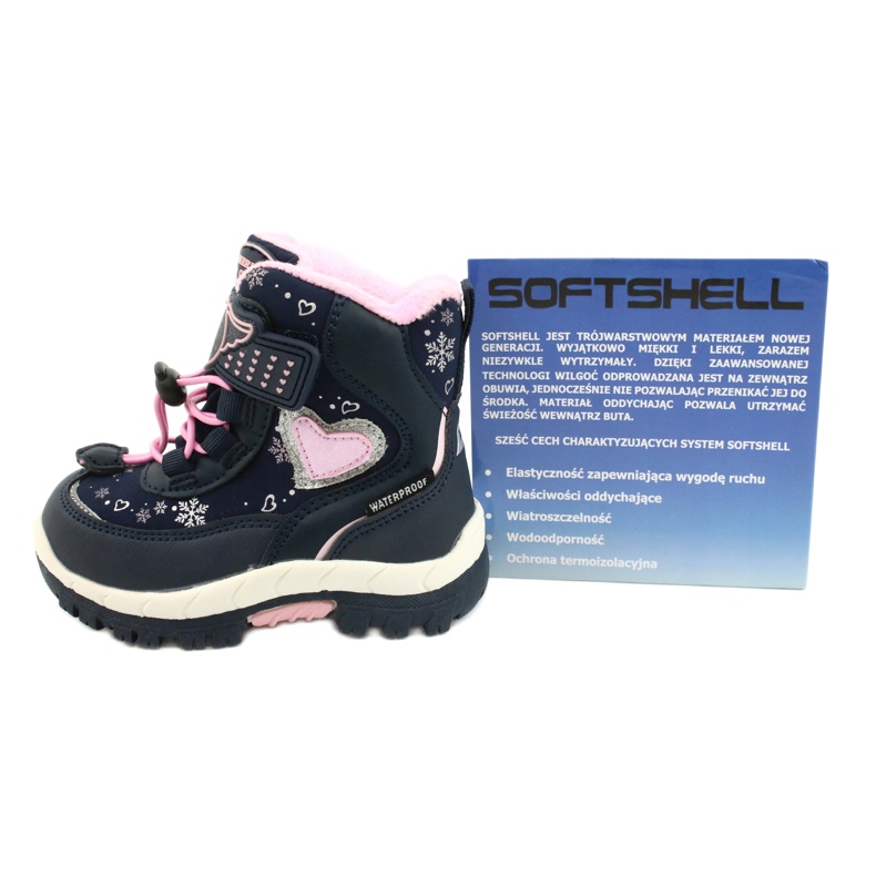 American Club Softshellstiefel mit HL48/20 Navy Membran navy blau rosa silber- 5