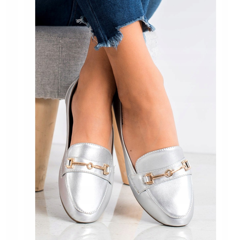 Clowse Stylische Schuhe aus Öko-Leder silber- 1