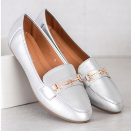 Clowse Stylische Schuhe aus Öko-Leder silber- 2