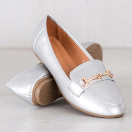 Clowse Stylische Schuhe aus Öko-Leder silber- 3