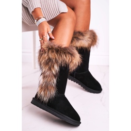 Damen-Schneestiefel mit Fell mit Fell Wildleder Schwarz Balvin 1