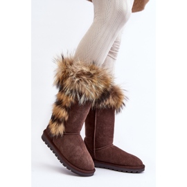 Warme Leder-Schneestiefel für Damen Camel Balvin braun 1