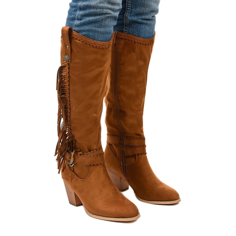Kellyn Camel Wildleder Cowboystiefel braun 1