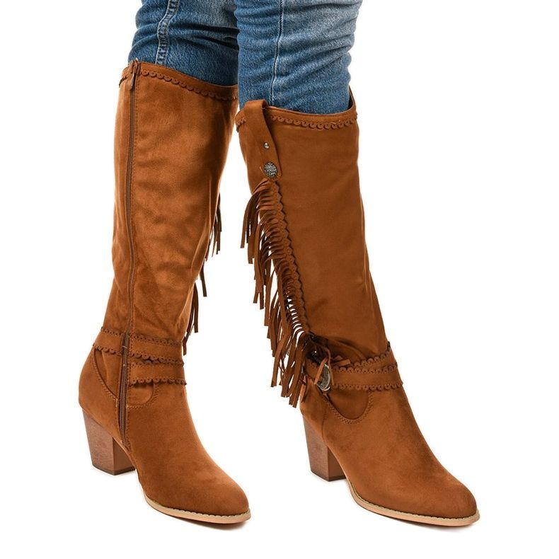 Kellyn Camel Wildleder Cowboystiefel braun 2
