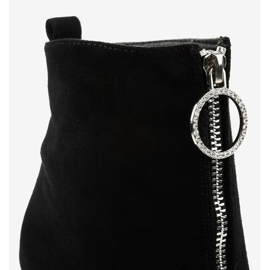 Schwarze Stiefel am Pfosten aus Öko-Wildleder Ginrolyss 2