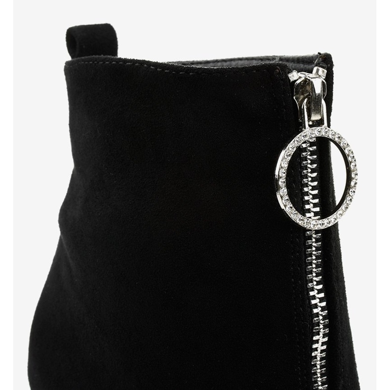 Schwarze Stiefel am Pfosten aus Öko-Wildleder Ginrolyss 2