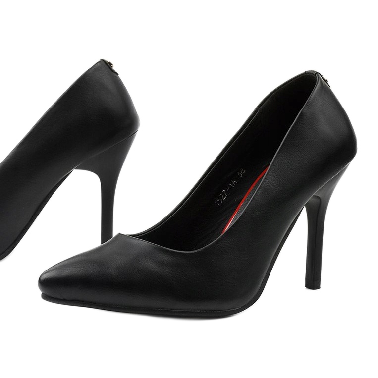 Schwarze klassische Evensplitter Heels 1