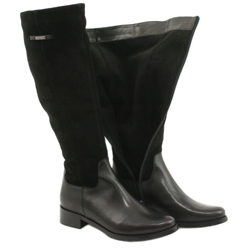 Arka Frauen Leder schwarze Stiefel 7217 3