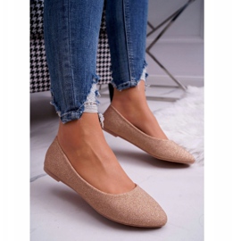 SEA Damen Ballerinas Glitzer Roségold Fifi golden 1