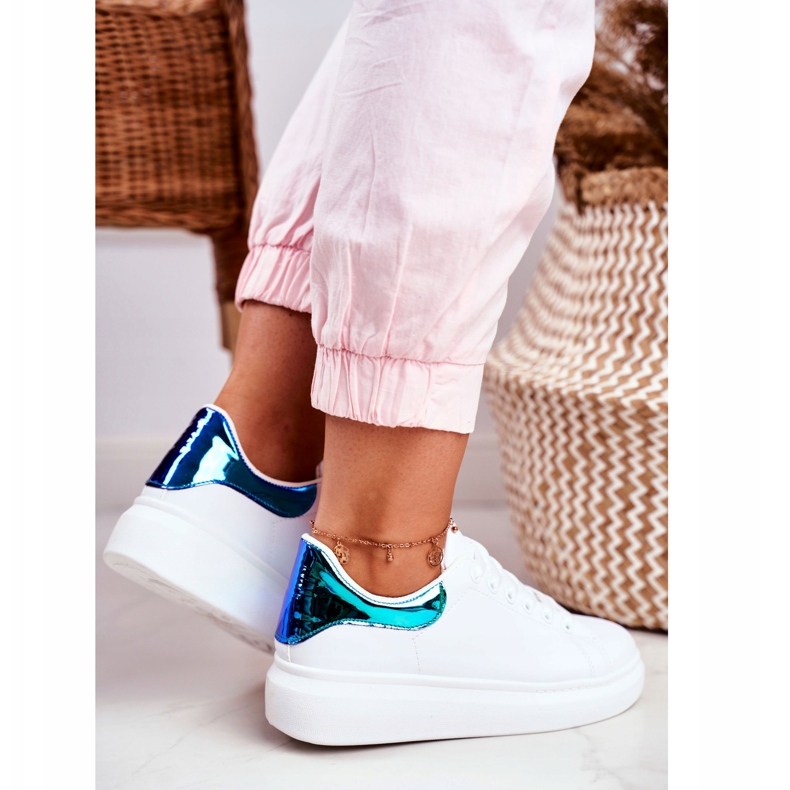 Damen Sportschuhe Lu Boo Weiß Metallic Matilda blau 1