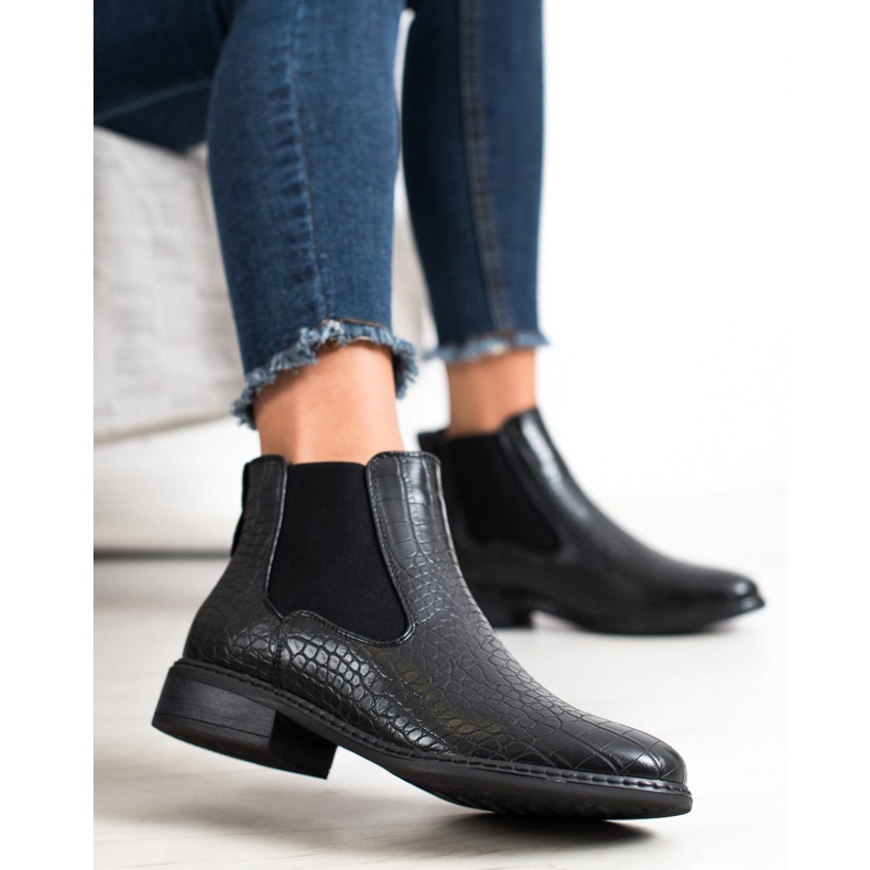Goodin Chelsea-Boots mit Muster schwarz 1