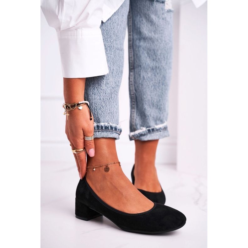 Damen Pumps S.Barski Wildleder Schwarz Milon 1