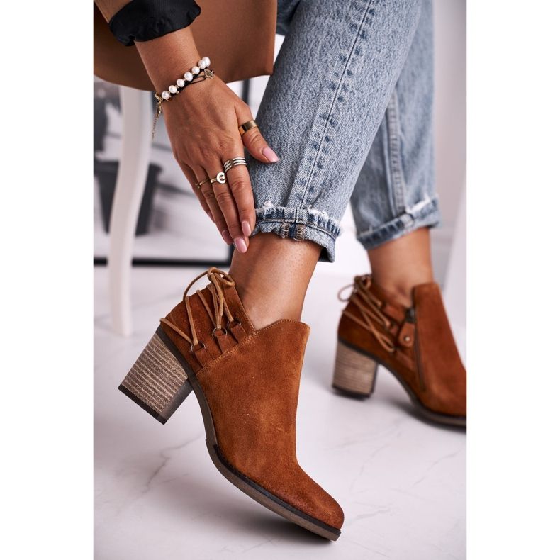 Damen Stiefel auf Absatz Maciejka Spring Leather Rot 04812-29 braun 2