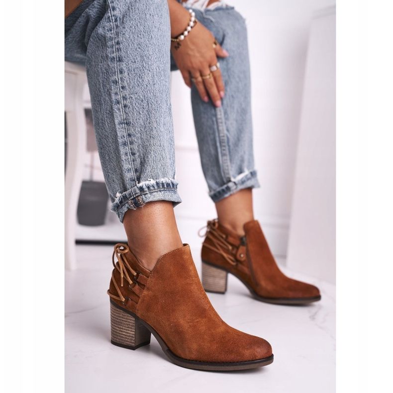 Damen Stiefel auf Absatz Maciejka Spring Leather Rot 04812-29 braun 1