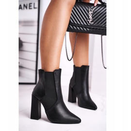 FG1 Damenstiefel mit Absatz und Bündchen Schwarz Good Vibes 1