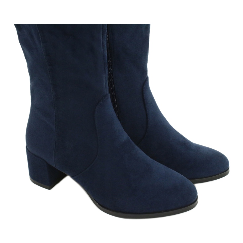Wildleder marineblaue Stiefel Sergio leone KZ277 4