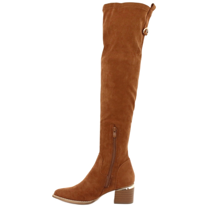 Lange Stiefel Lycra Wildleder Evento 20KZ35-3330 Camel braun gelb 1