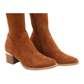 Lange Stiefel Lycra Wildleder Evento 20KZ35-3330 Camel braun gelb 4