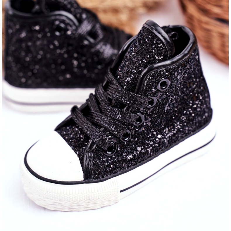 FRROCK Kinder Sneaker Shiny High Schwarz Ally 3