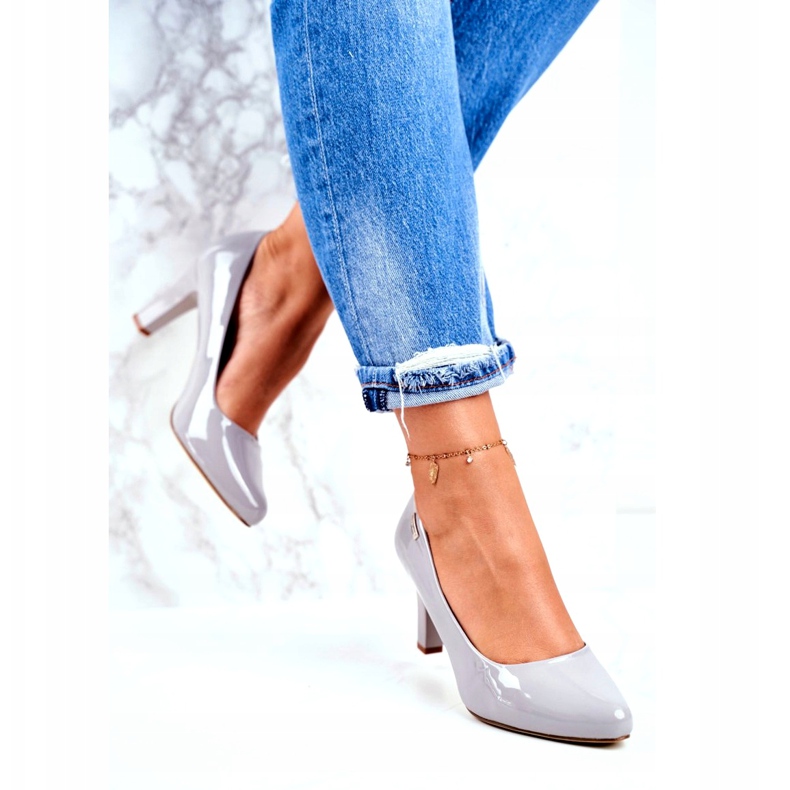 Damen Pumps Sergio Leone Grau Lackiert Orsola 3