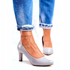 Damen Pumps Sergio Leone Grau Lackiert Orsola 4