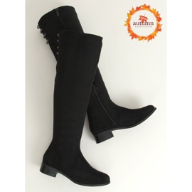 Schwarze Damenstiefel W146-1 Schwarz 2