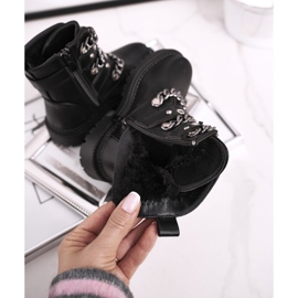 FRROCK Warme Kinderstiefel mit Schnallen Fell Schwarz Fun Time 1