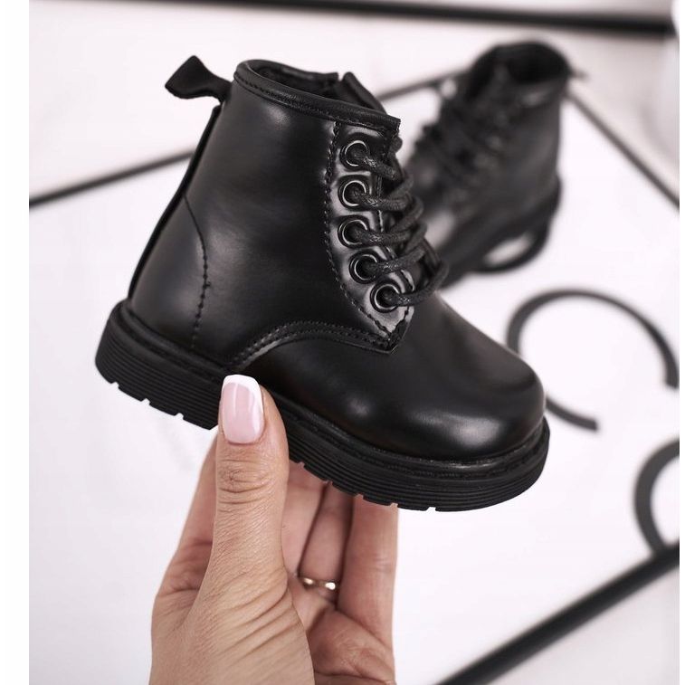 FRROCK Schwarze Ammy Schwarze Warme Stiefel für Kinder 1