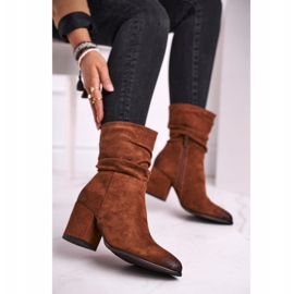 Vinceza Damen Öko-Wildleder Camel Up Side Boots an der Ferse braun 1