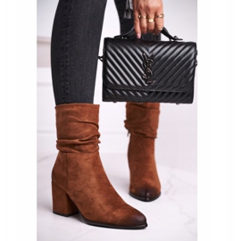 Vinceza Damen Öko-Wildleder Camel Up Side Boots an der Ferse braun 2