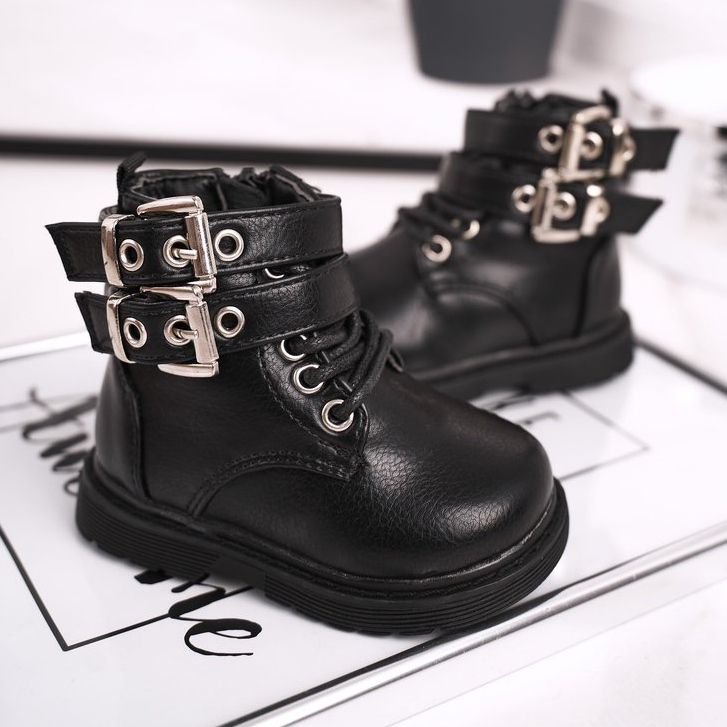 FRROCK Kinderstiefel mit Fell gewärmt Schwarz Valentina 2