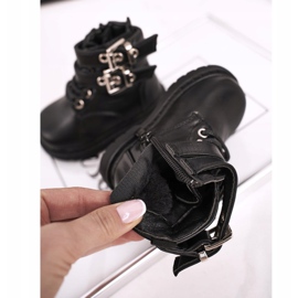 FRROCK Kinderstiefel mit Fell gewärmt Schwarz Valentina 1