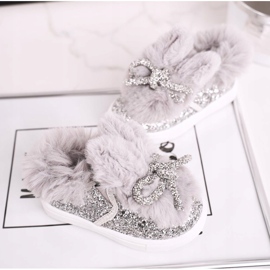 FRROCK Graue Mumi Graue Warme Kinder Turnschuhe silber- 1