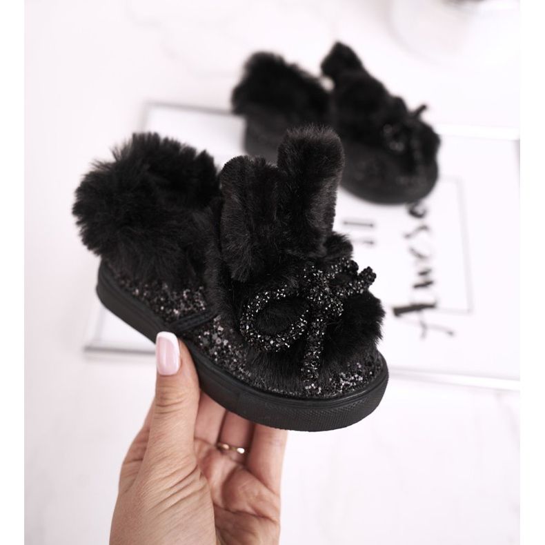 FRROCK Schwarze Mumi Warm Sneakers für Kinder 1