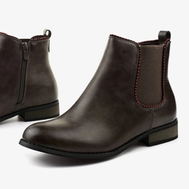 Graue flache Jodhpurstiefel mit Gummizug 20Y8031-1 1