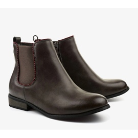 Graue flache Jodhpurstiefel mit Gummizug 20Y8031-1 2