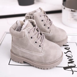 FRROCK Warme Trapperstiefel für Kinder Grau Dexter 1