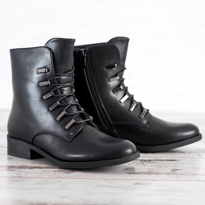 SHELOVET Klassische schwarze Stiefel 2