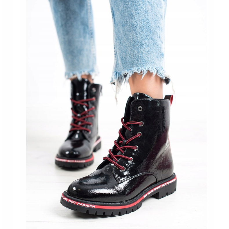 Goodin Lackierte Trapper schwarz rot 1