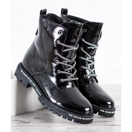 Goodin Lackierte Trapper weiß schwarz 2