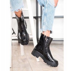 Goodin Stiefel auf der Plattform schwarz 1