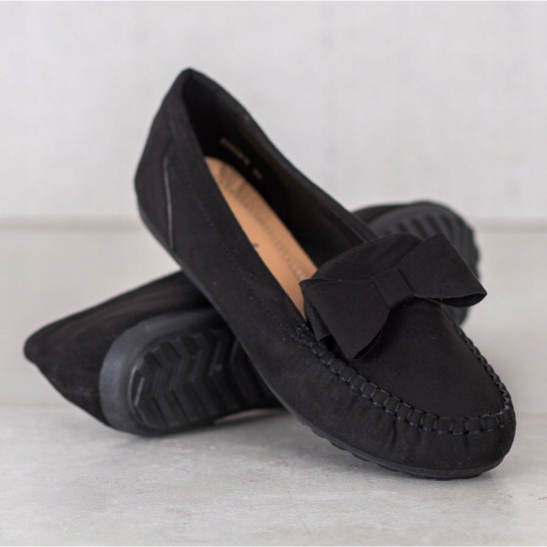 Fama Slipper mit Schleife schwarz 1