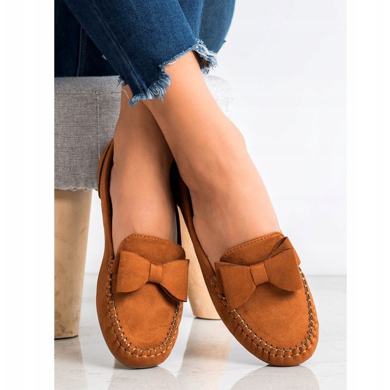 Fama Slipper mit Schleife braun gelb 2