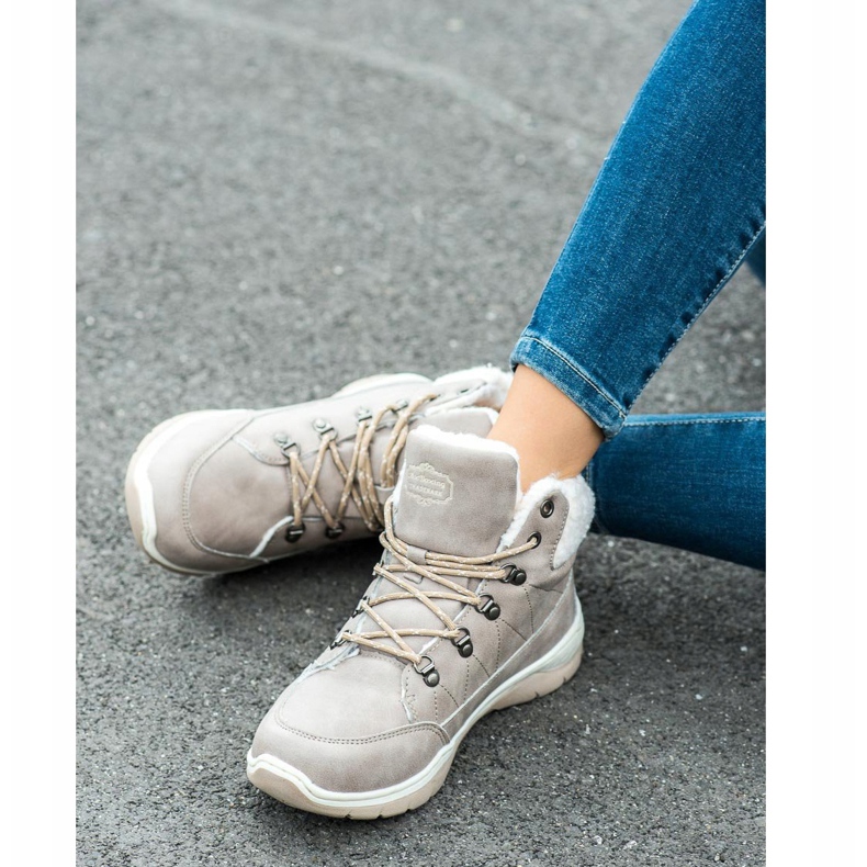 Arrigo Bello Warme Winterstiefel beige grau 1