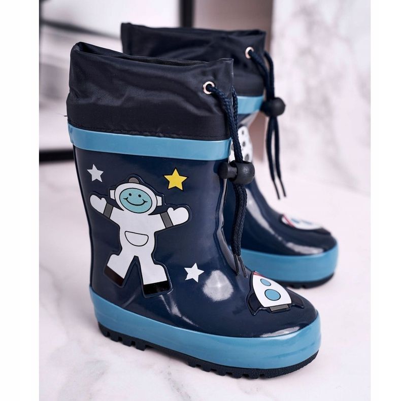 Apawwa Kosmonaut Mordeso Marineblaue Galoschen weiß navy blau 1