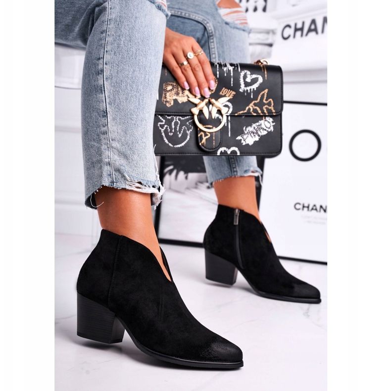 Vinceza Damenstiefel mit einem Schnitt Schwarz Beste Wahl 2