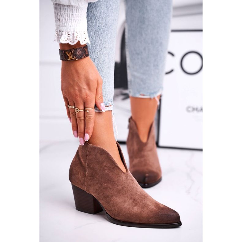 Vinceza Beste Wahl Damenstiefeletten mit Schnitt braun 2