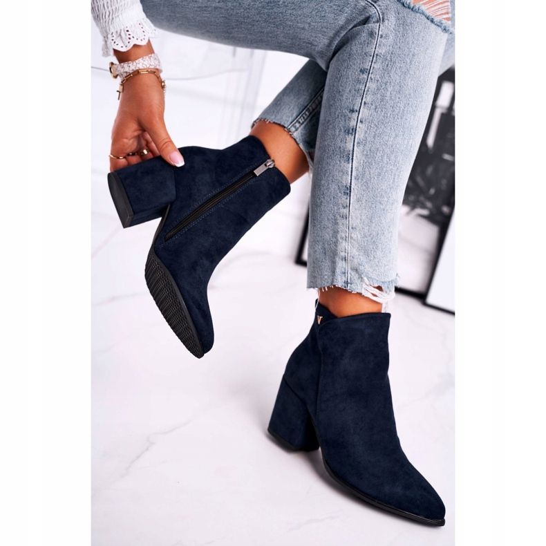 Vinceza Damen Stiefel Warm Eco Suede Navy Blue So Good marineblau 2